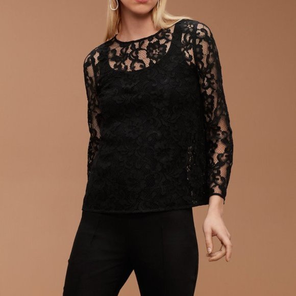 *NWOT* Aritzia Babaton Floral Lace Ian Blouse - Size XS - Picture 8 of 9